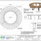 Technical specification sheet and dimension drawing for a circular wood-slat outdoor tree bench by TRAMCO, showing front, side, top views, measurements, and detail callouts on a white background.