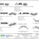 A technical specification and dimension chart for the Trailero Palisade Park Dining Bench by Trameo, showing front, side, and back views with measurements, notes on freestanding options, and a sale table.