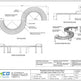 Architectural blueprint drawing of a serpentine wood-climber outdoor bench by Taimco, showing top plan, side elevation, front elevation, and detailed isometric views with dimensions and notes.