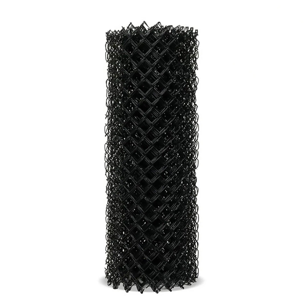 9 Gauge x 1 1/4" PVC Coated Black - Chain Link Fence Fabric  Brown, and Green 50' Rolls – Model CLFF872-1 1/4IN
