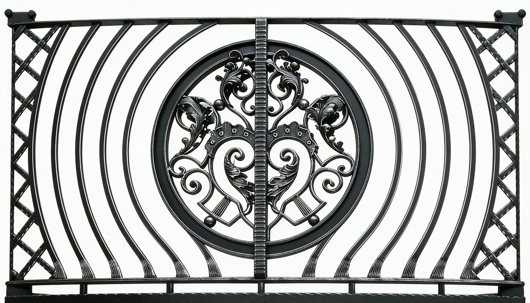 Wrought Iron Balcony Railing Aphrodite Juliet Design - Railing Balcony Panels - Decorative Heritage Style Rail - Made in Canada - Model # DRP976