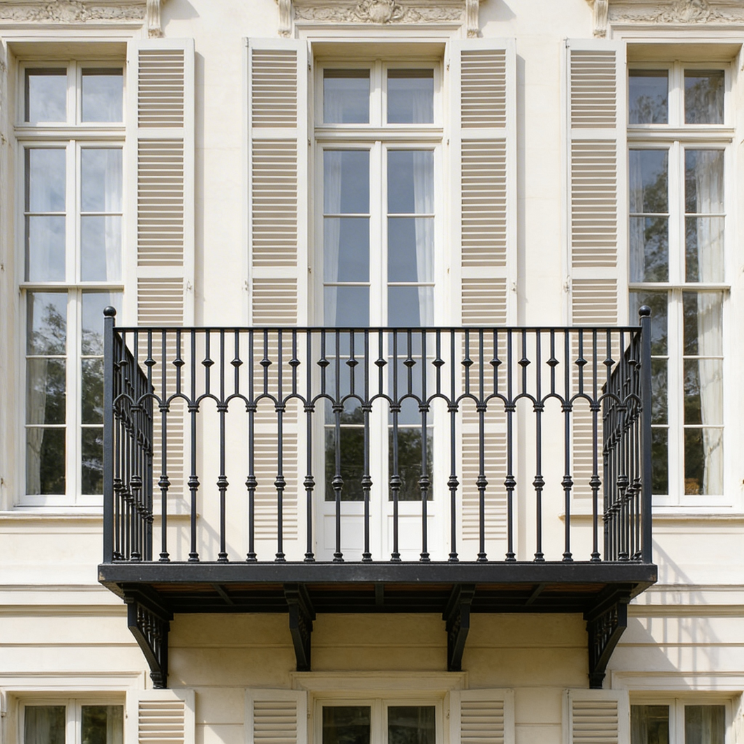 Balk Wrought Iron Balcony Railing Design - Railing Balcony Panels - Simple Style Rail - Made in Canada - Model # DRP978