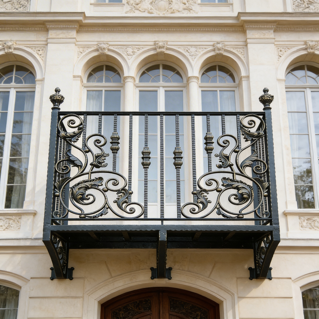 Eros Wrought Iron Balcony Railing Design - Railing Balcony Panels - Simple Style Rail - Made in Canada - Model # DRP980