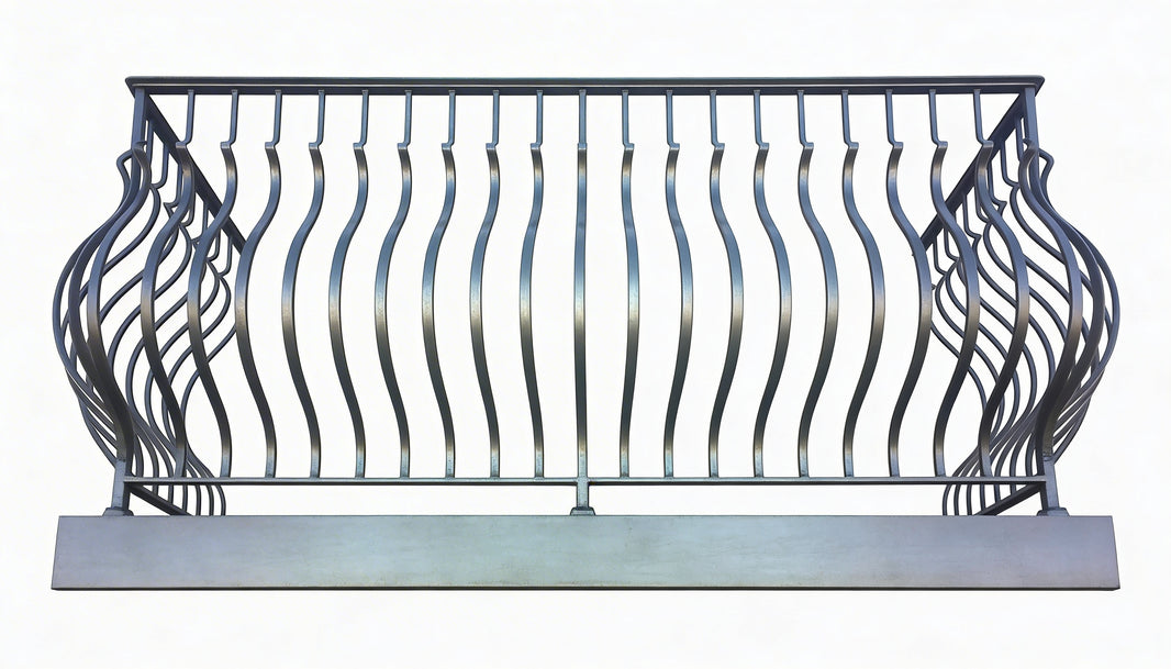 Oval Wrought Iron Balcony Railing Design - Railing Balcony Panels - Simple Style Rail - Made in Canada - Model # DRP983