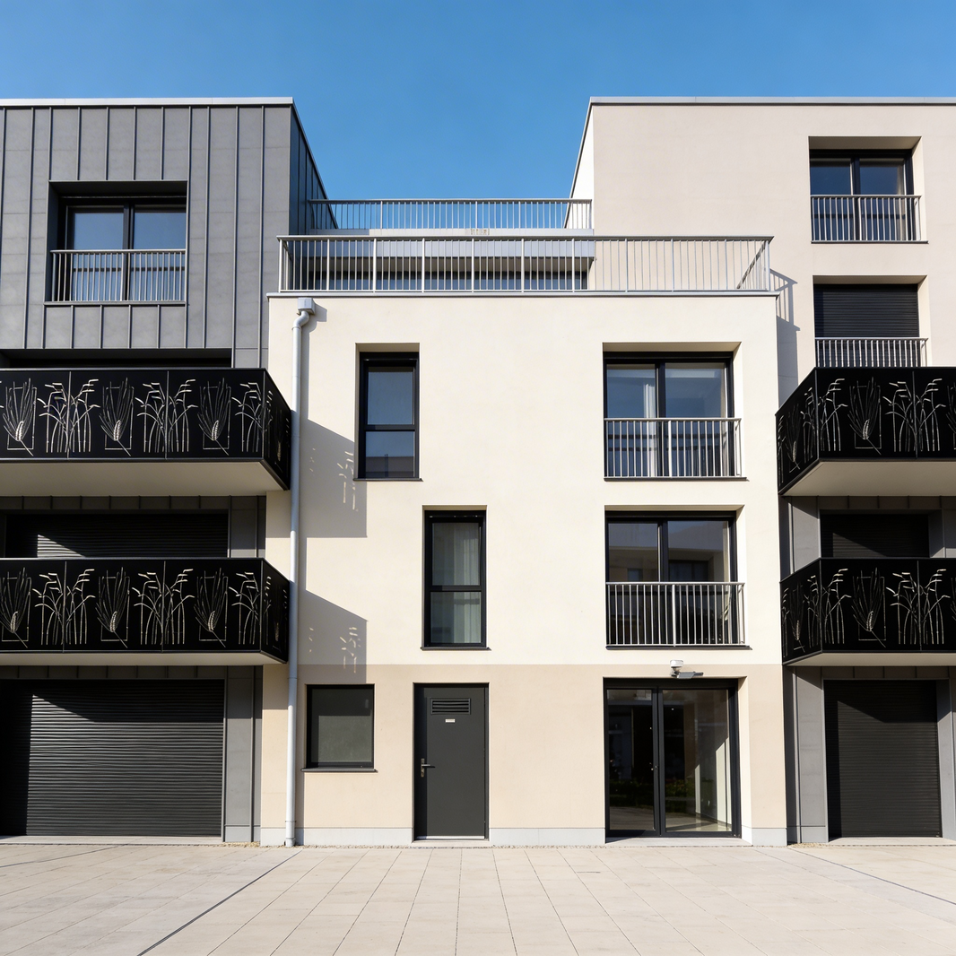 Nature‑Inspired Wheat Pattern Steel Balcony Panel | Decorative Plasma‑Cut Metal Railing for Luxury Homes Model # DRP986