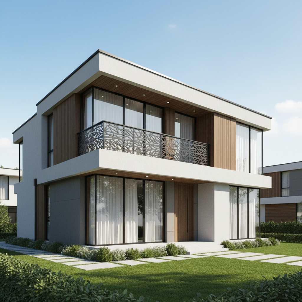 Plasma Cut Mild Steel Apartments Balcony Panels | Railing decorative Balcony Panels | Plasma Modern Design Panels | Made In Canada | Model # DRP988