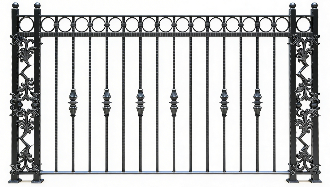 Athena Wrought Iron Balcony Railing Design - Railing Balcony Panels - Traditional Style Rail - Made in Canada - Model # DRP992