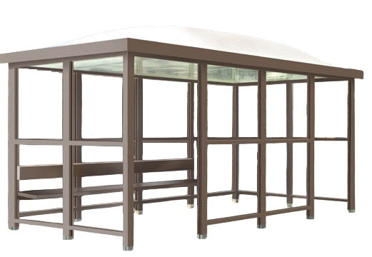 Dome Top Roof Bus Stop Shelter Two Opens With Benche  Model DTBSOF2OP