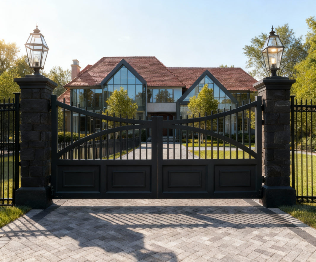 Wrought Iron Gate with Solid Panel Base  Model # DWG065