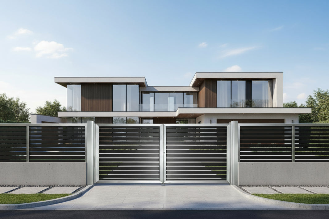 Silverline Horizon – Horizontal Slat Gate in Steel or Aluminum Model # DWG069