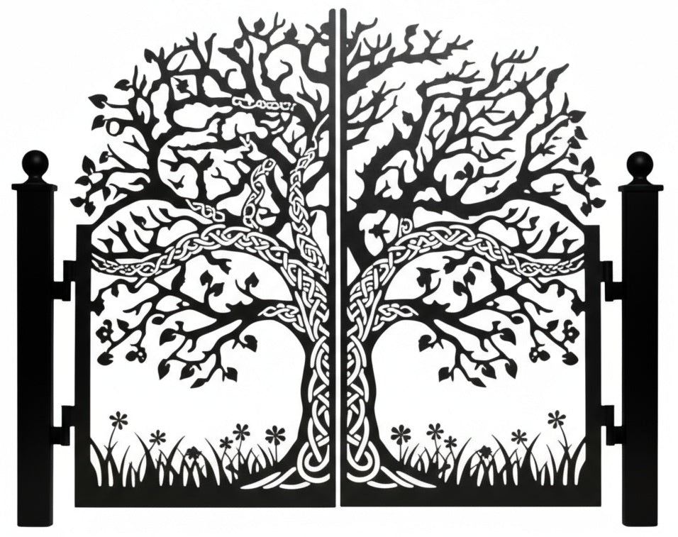 Tree of Unity – Wrought Iron Gate with Celtic Trunk & Branch Canopy Model # DWG089