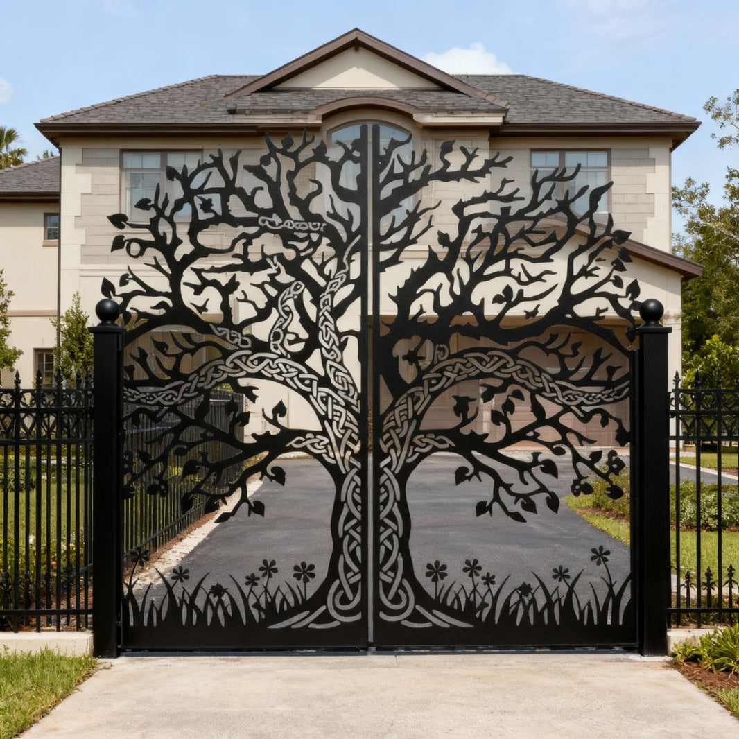 Tree of Unity – Wrought Iron Gate with Celtic Trunk & Branch Canopy Model # DWG089