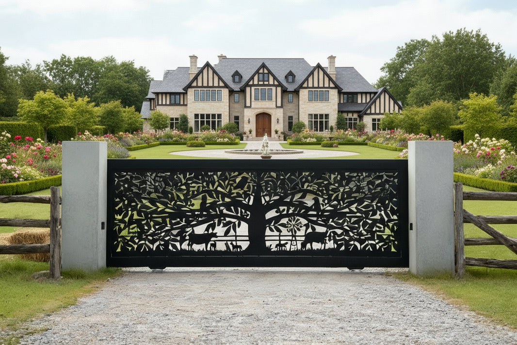 Outback Harmony – Plasma-Cut Steel Farm Scene Gates Made in Canada – Model # DWG092