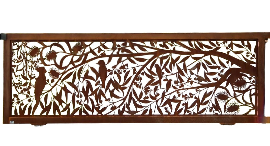 Plasma-Cut Steel Driveway Gate  Botanical & Bird Design Model # DWG098