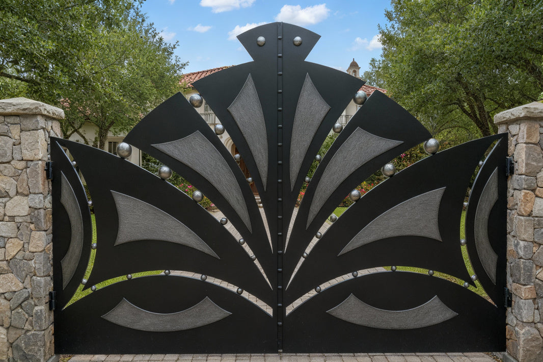 Stylish Laser Cut Entry Gate | Custom Fabrication Metal Driveway Gate | Made in Canada – Model # DWG113