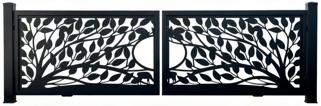 Harmony Grove – Plasma-Cut Steel Driveway Gate Model # DWG114