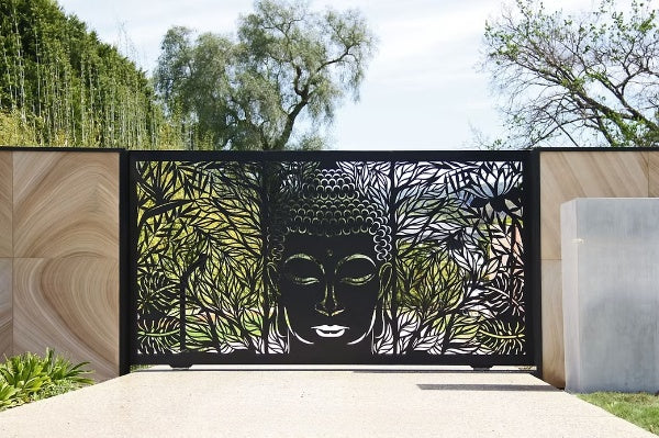 Bodhi Tranquility – Plasma-Cut Steel Driveway Gate Model # DWG127
