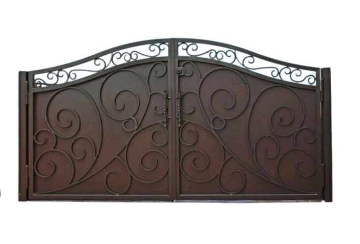 Modern Artistic Emboss Work Block Metal Driveway Gate | Custom Fabricated Metal Entry Gate | Made in Canada – Model # DWG142