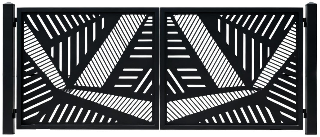 Fracture Lines – Plasma-Cut Geometric Steel Driveway Gate Model # DWG159