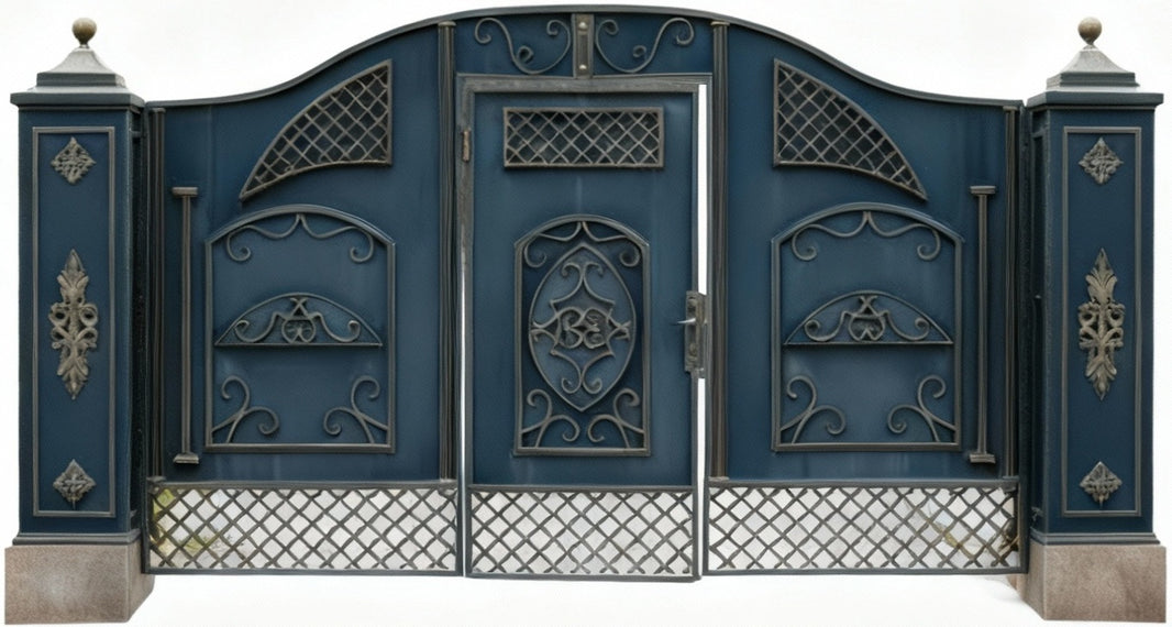 Baroncrest Signature – Emblematic Wrought Iron Gate with Gold Accents Model # DWG161