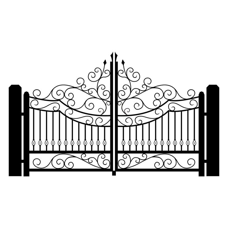Ironspire Elegance – Ornamental Wrought Iron Driveway Gate Model # DWG166