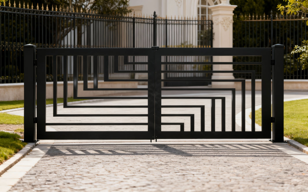 Gridline Axis – Modern Metal Gate with Nested Rectilinear Pattern Model # DWG170