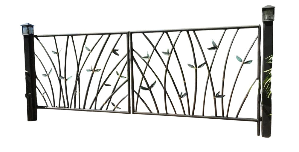 Botanic Flow – Plasma-Cut Steel Driveway Gate Model # DWG171