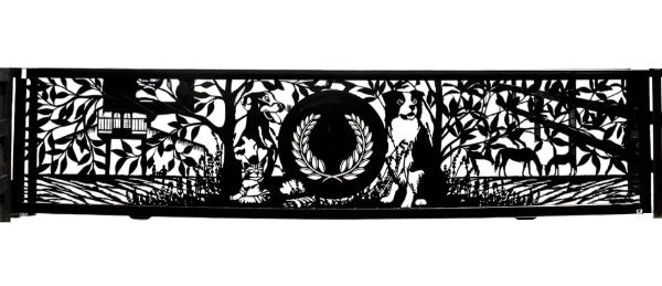 Verdant Elegance – Laser-Cut Leaves Detailing Driveway Gate | Heavy-Duty Steel | Made in Canada – Model # DWG183