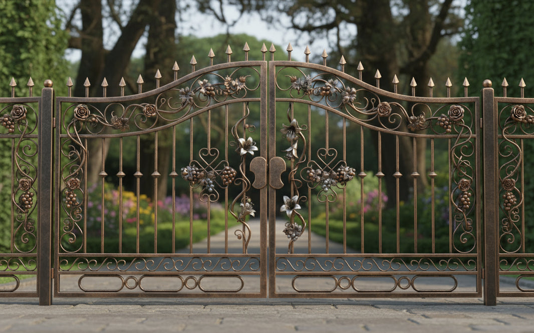 Modern Stylish Abstract Art Driveway Gate| Dual Swing Heavy Duty Entry Gate | Made in Canada – Model # 191