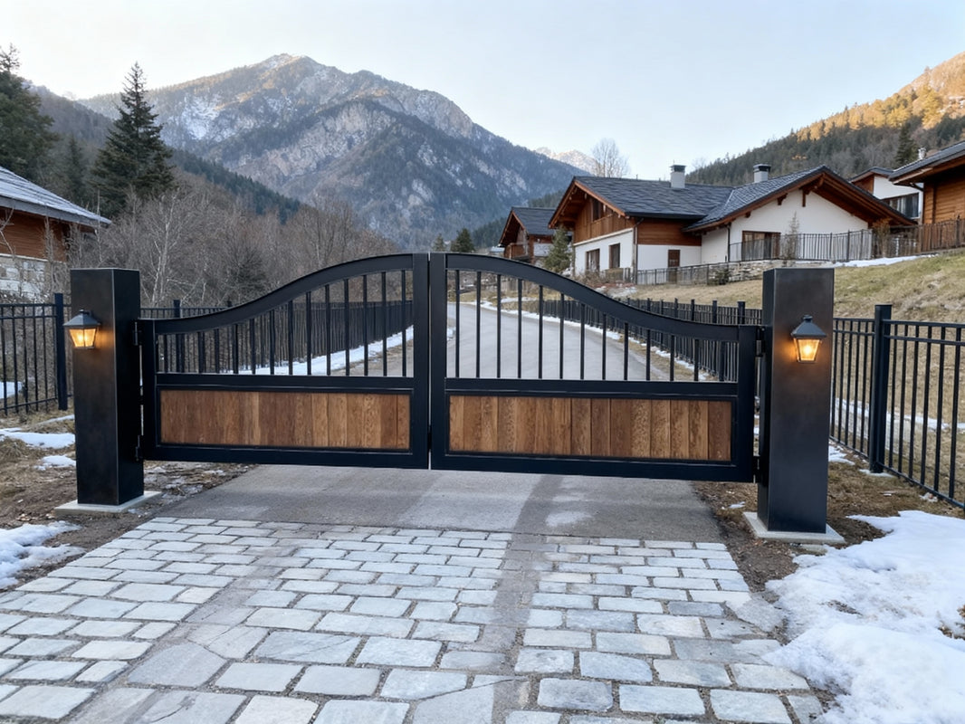 Timber Guard – Wood & Steel Driveway Gate Model # DWG192