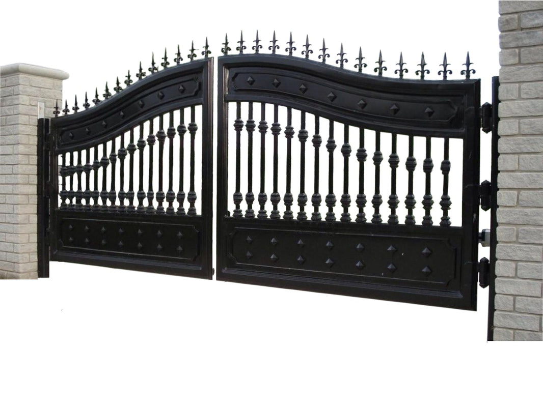 Fortress Crest – Wrought Iron Estate Driveway Gate Model # DWG194