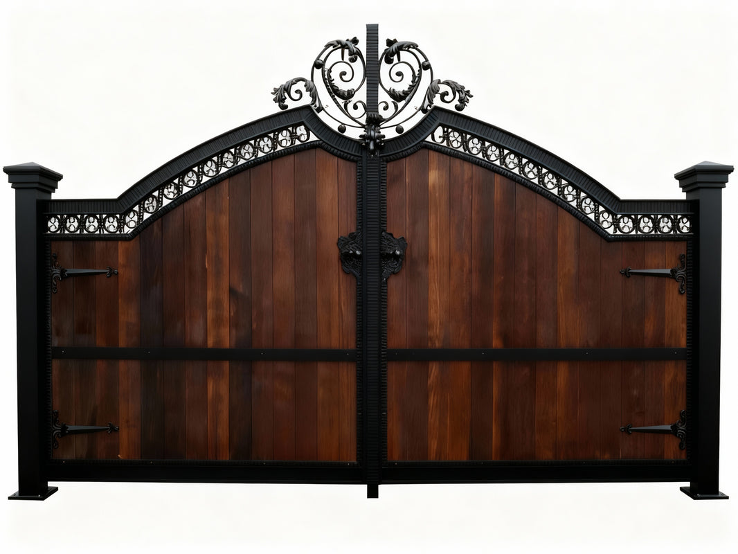 Regal Timbercrest – Wood & Wrought Iron Estate Driveway Gate Model # DWG204
