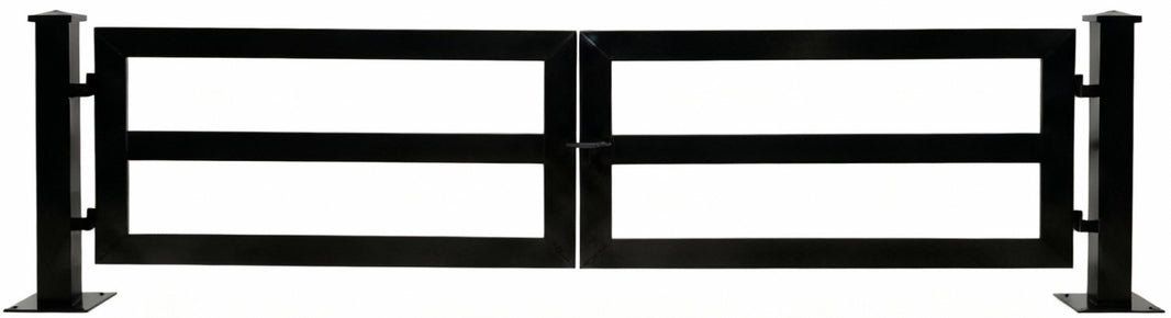 Gridline Axis – Rectangular Steel Gate with Dual Swing Panels & Base-Mounted Posts Model # DWG858