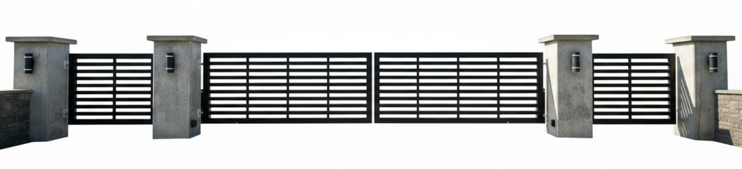 Linear Vault – Modern Sliding Steel Driveway Gate Model # DWG886