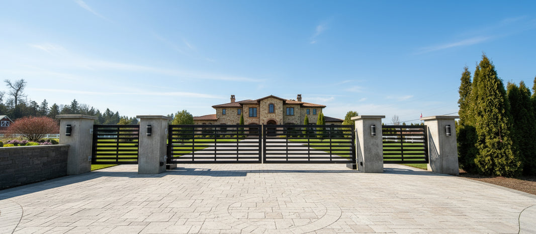 Linear Vault – Modern Sliding Steel Driveway Gate Model # DWG886