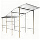 Rear angle of shopping cart shelter with curved roof and open‑air structure.