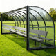 Black steel frame and welded joints on TAIMCO referee shelter.
