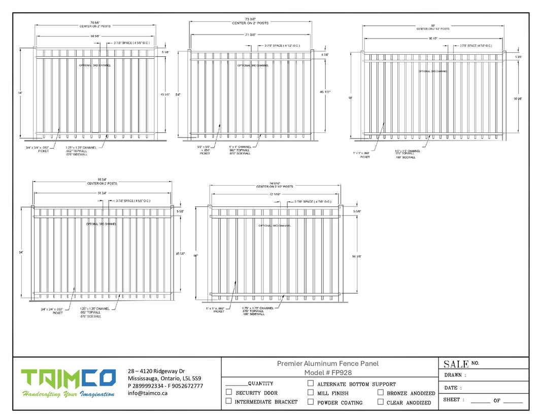 Premier Aluminum Fence Panel - Model # FP928