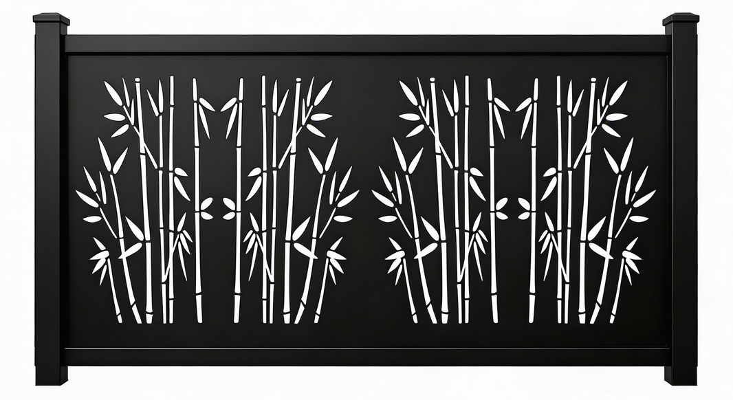Bamboo Forest Plasma‑Cut Steel Fence Panel | Decorative Metal Privacy Screen Model # FP939