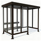 Integrated bench seating inside TAIMCO bus stop shelter providing comfortable waiting space.