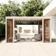 Outdoor pergola with adjustable roof and modern steel frame