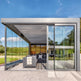 Modern free‑standing louvered pergola with adjustable roof blades