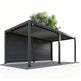 Modern free‑standing louvered pergola with adjustable roof blades