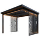 Close‑up of pergola louver blades and LED lighting