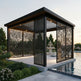 Outdoor pergola with adjustable roof and modern steel frame