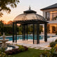 Architectural square pergola with classical wrought‑iron styling