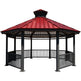 Top‑down angle of octagon gazebo highlighting roof cap and geometric layout