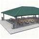 Rectangular one‑tier steel pavilion photographed on light‑colored surface
