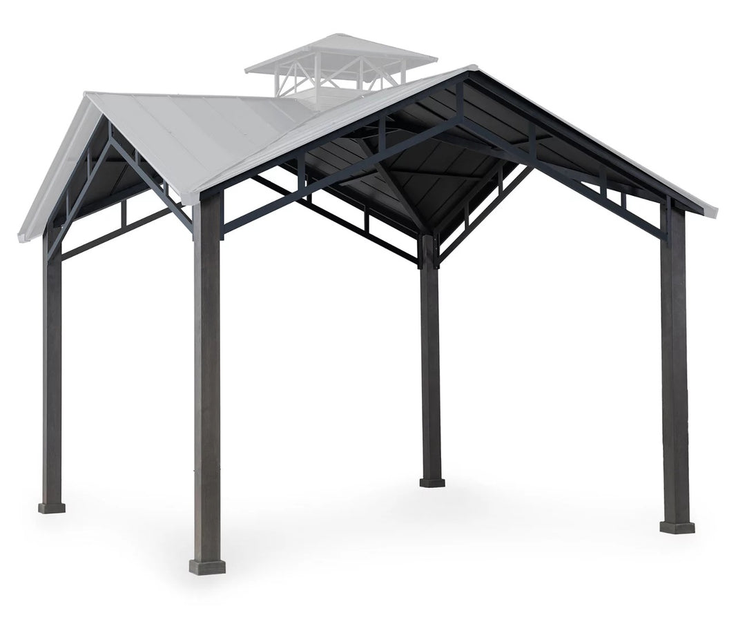 Square Cross Steel Structure Park Gazebo | Model # GAZSC1T