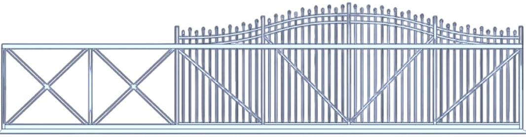 Cantilever Commercial Ascot Gate - Ornament Pickett - Model GTC240CH741